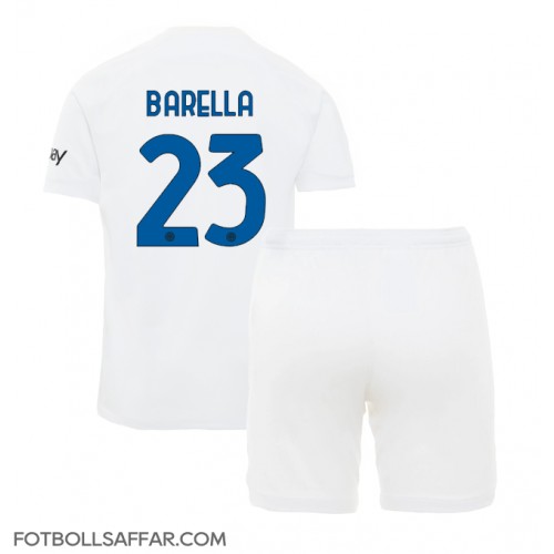 Inter Milan Nicolo Barella #23 Bortadräkt Barn 2023-24 Kortärmad (+ Korta byxor)